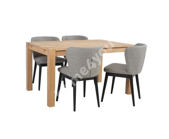 Dining set CHICAGO NEW with 4-chairs (18103) solid wood / MDF with natural oak veneer, oiled