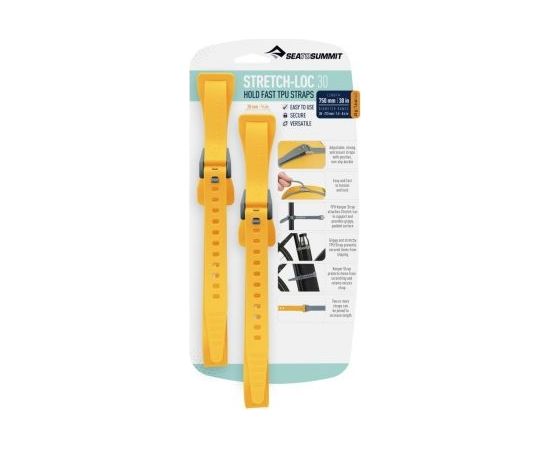 Sea To Summit Stretch-Loc TPU Straps 2 Pack / Pelēka / 75 cm