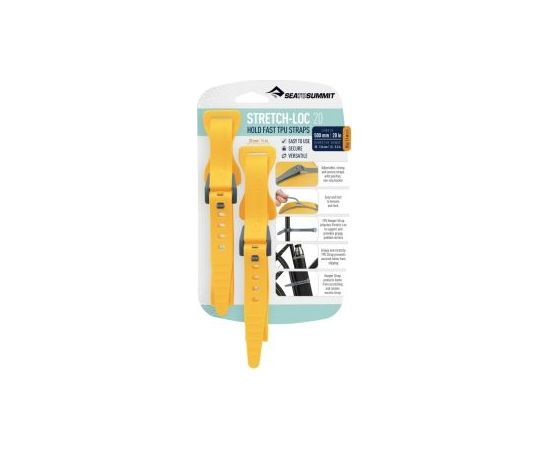 Sea To Summit Stretch-Loc TPU Straps 2 Pack / Dzeltena / 45 cm