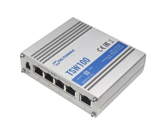 Teltonika TSW100 Ethernet Switch 5x1GbE, POE af/at