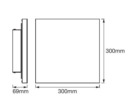 Osram Ledvance SMART+ WiFi Planon Frameless Square  RGBW  20W 110° 3000-6500K 300x300mm, White