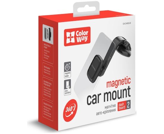 ColorWay Magnetic Car Holder For Smartphone Dashboard-2 Gray, Adjustable, 360 °