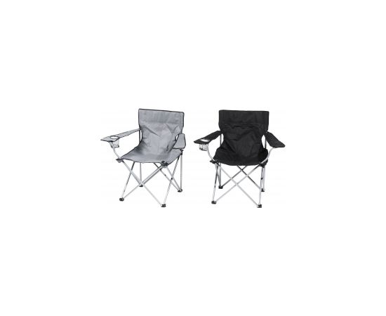 Krēsls kempinga Atom Outdoors 50x80x50cm melns/pelēks