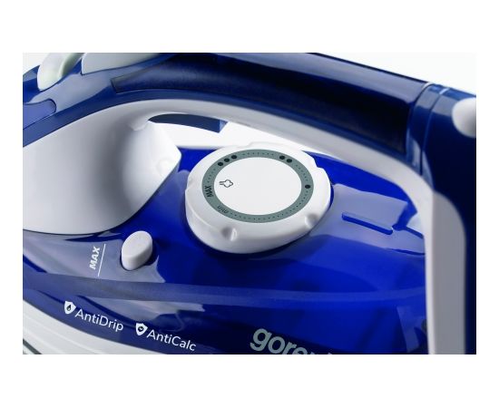 Gorenje Steam Iron SIH2600BLC Steam Iron, 2600 W, Water tank capacity 350 ml, Continuous steam 30 g/min, Blue/White