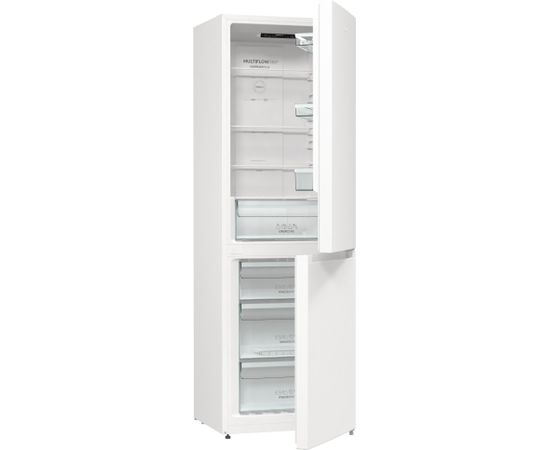 Gorenje Refrigerator NRK6191EW4 Energy efficiency class F, Free standing, Combi, Height 185 cm, No Frost system,   net capacity 204 L, Freezer net capacity 96 L, Display, 38 dB, White