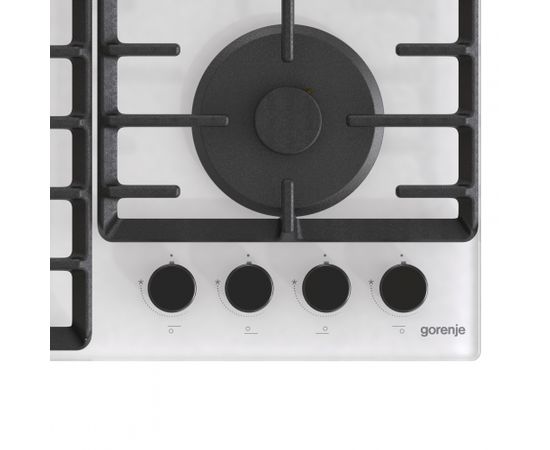 Gorenje Hob GTW642SYW Gas on glass, Number of burners/cooking zones 4, Mechanical, White