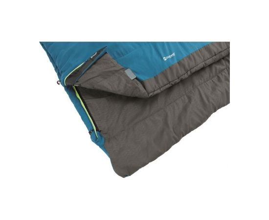 Outwell Celebration Lux Double, Sleeping Bag, 225 x 140 cm,  2 way open - auto lock, L-shape, Blue