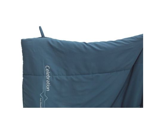 Outwell Celebration Lux Double, Sleeping Bag, 225 x 140 cm,  2 way open - auto lock, L-shape, Blue