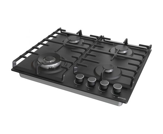 Gorenje Hob GW642AB Gas, Number of burners/cooking zones 4, Mechanical, Black