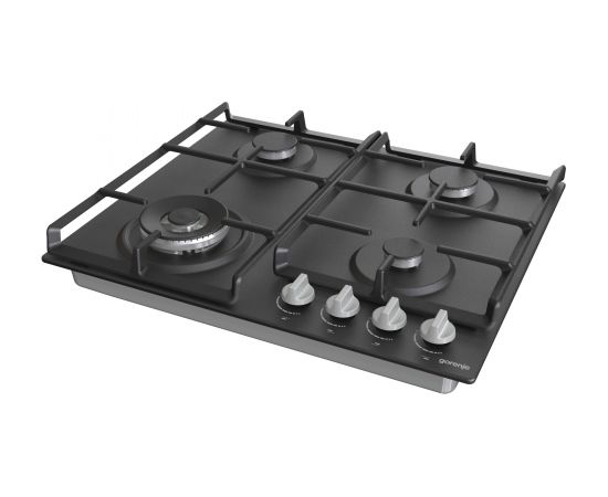 Gorenje Hob GW641EXB Gas, Number of burners/cooking zones 4, Mechanical, Black