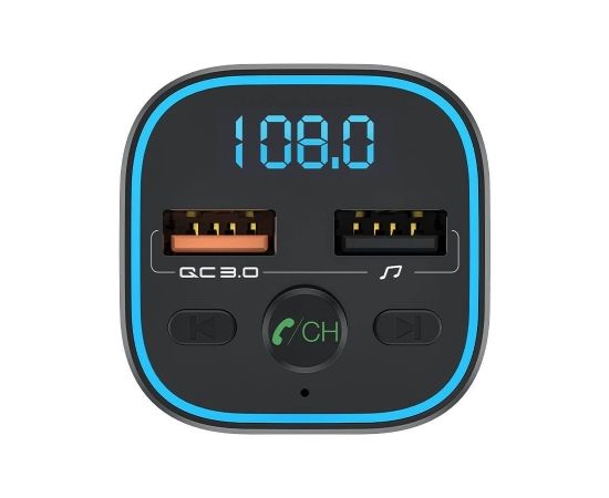 BlitzWolf BW-BC1 Bluetooth 5.0 FM Transmitter Ar Uzlādes Ligzdu USB Quick Charge 3.0 / Micro SD / Melns