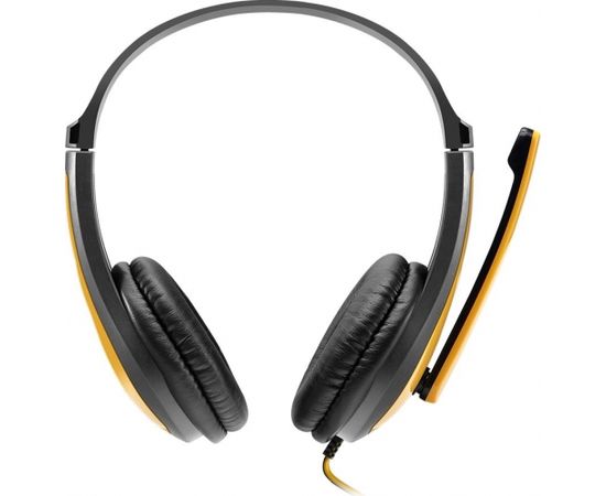 CNS-CHSC1BY CANYON гарнитура, цвет - черный/желтый, внешний микрофон, штекер 1*3.5 мм комбинированный