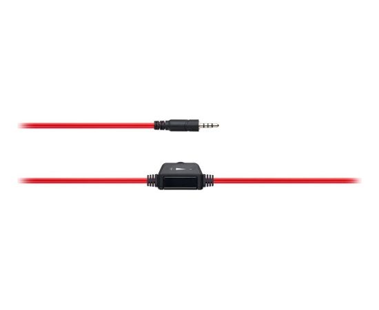 CANYON HSC-1 basic PC headset ar mikrofonu, combined 3.5mm plug, leather pads, Flat cable length 2.0m, 160*60*160mm, 0.13kg, Black-red