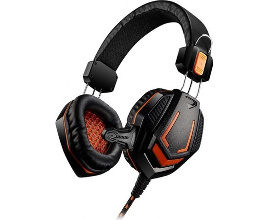 CANYON Gaming headset 3.5mm jack with microphone and volume control, with 2in1 3.5mm adapter, cable 2M, Black, 0.36kg