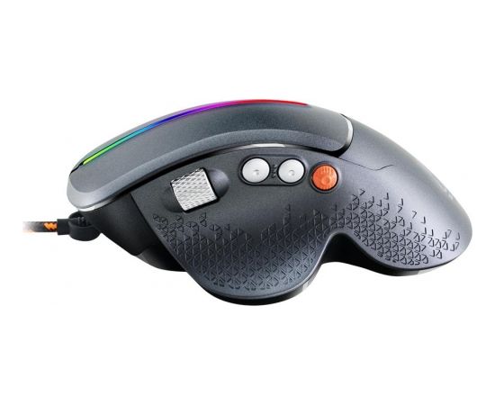 Canyon Wired High-end Gaming Mouse with 6 programmable buttons, sunplus optical sensor, 6 levels of DPI and up to 6400, 2 million times key life, 1.65m Braided USB cable,Matt UV coating surface and RGB lights with 7 LED flowing mode, size:123*81*53mm, 150