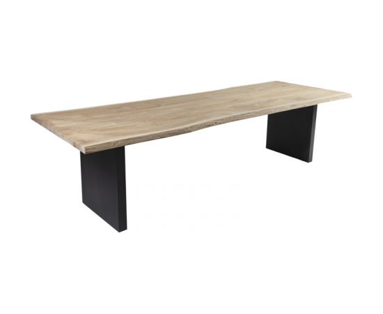 Dārza galds ROYAL 290x100xH76cm, galda virsma: tīkkoks, apdare: senlaicīgs, nav eļļots, alumīnija kājas, krāsa: pelēks
