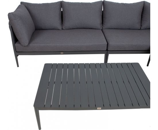 Garden furniture set BREMEN table and corner sofa, grey