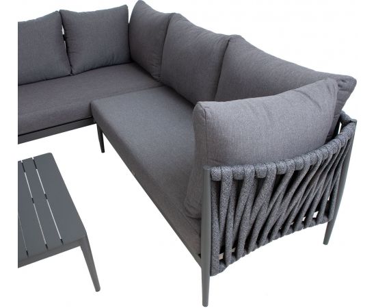 Garden furniture set BREMEN table and corner sofa, grey