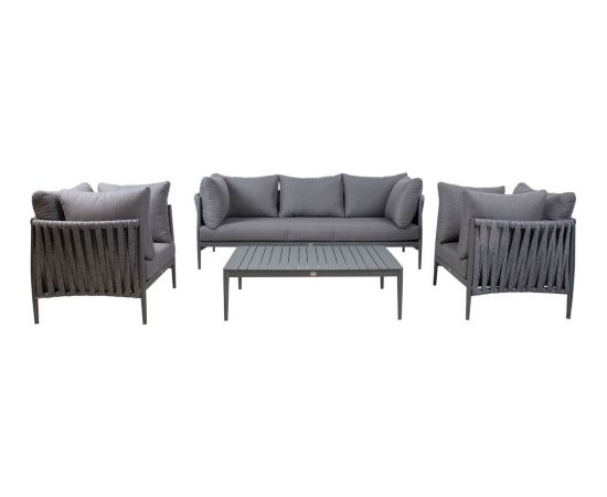 Garden furniture set BREMEN table, sofa and 2 chairs, grey