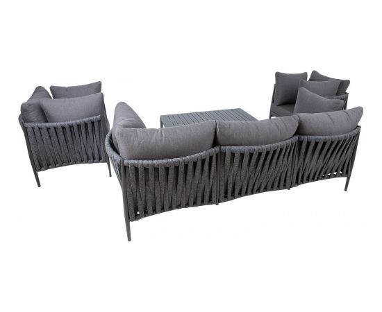 Garden furniture set BREMEN table, sofa and 2 chairs, grey