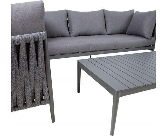 Garden furniture set BREMEN table, sofa and 2 chairs, grey