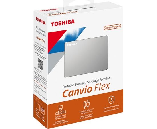 Toshiba HDD Canvio Flex 2 TB Silver(HDTX120ESCAA)