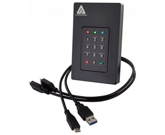 Apricorn HDD Aegis Fortress 2 TB black (A25-3PL256-S2000F) Ārējie cietie diski HDD SSD