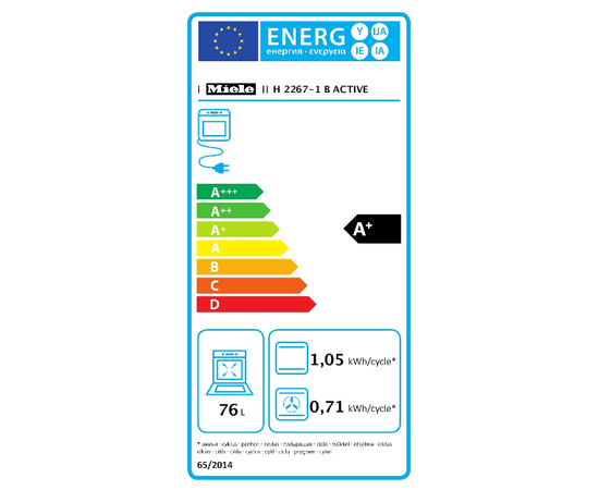 Miele H 2267-1 B EDST/CLST Active PerfectClean FlexiClip Cepeškrāsns ar taimeri