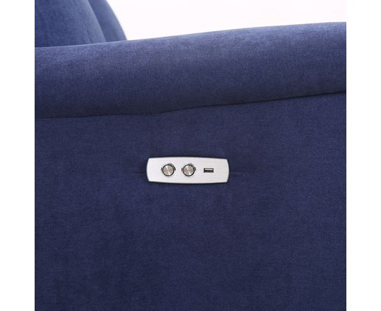 Dīvāns MILO 2-vietīgs 155x96xH103cm, ar elektrisko mehānismu, zils