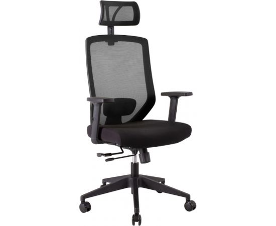 Рабочий стул JOY 64x64xH115-125см, сиденье: ткань, спинка: сетка-ткань, цвет: чёрный