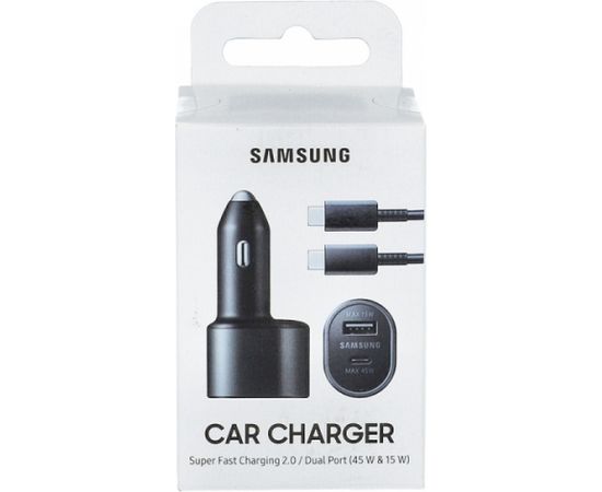 Автомобильное зарядное устройство Samsung EP-L5300XBEGEU 60W / 3A / USB-C / PD / AFC / + провод