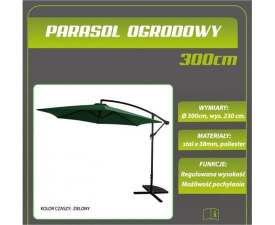 Saska Garden Saska dārza lietussargs ar pagarinājuma  Zaļš, 300x230 cm