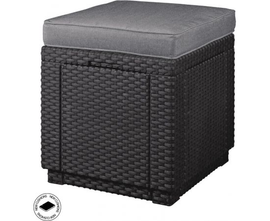 Keter Dārza krēsls/uzglabāšanas kaste Cube ar spilvenu pelēks