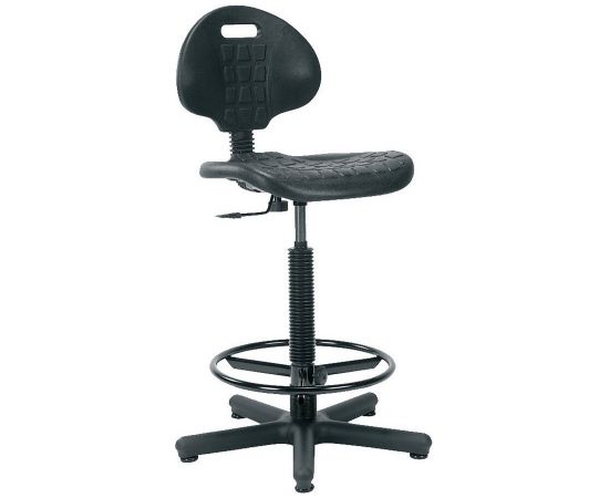 Augsts darba krēsls NARGO 71x71xH89-120cm, sēdeklis un atzveltne: plastmasa, krāsa: melns