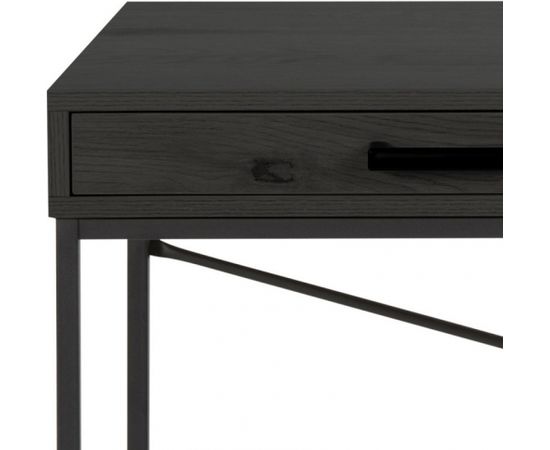 Письменный стол SEAFORD 110x45xH75см, с ящиком, столешница: меламин, ясень, черный, рама: черный