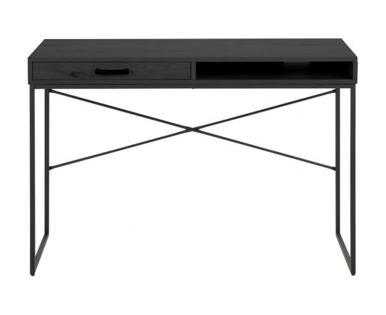 Rakstāmgalds SEAFORD 110x45xH75cm, ar atvilktni, galda virsma: pelna melamīna melna, rāmis: melns