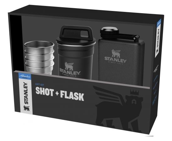 Stanley Dāvanu komplekts Adventure, degvīna glāzītes 4gb 50mL un blašķe 0,23L matēts melns