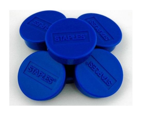 Staples Magnesy do tablic magnetycznych 25mm, niebieski, opakowanie 10 sztuk (C61051)