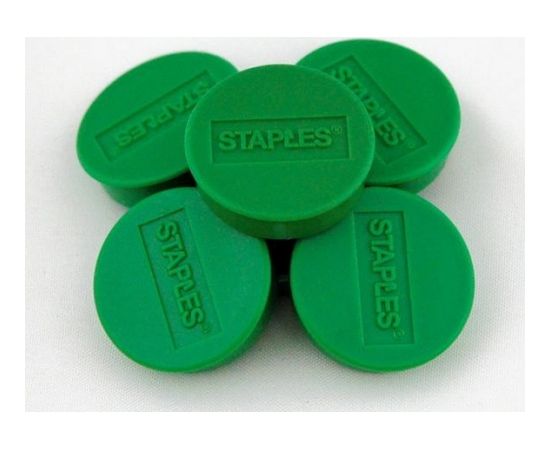 Staples Magnesy do tablic magnetycznych 25mm, zielony, opakowanie 10 sztuk (C61053)