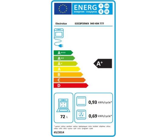 Electrolux EOC8P39WX cepeškrāsns metāls, pirolīze