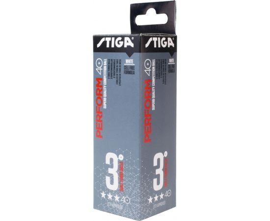 Stiga Galda tenisa bumbiņas PERFORM ABS 40+ 3* baltas, 3gb.iep. ITTF Galda teniss