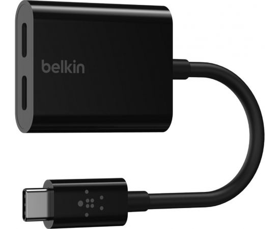 Adapteris Belkin 2xUSB-C Audio+Charge rockstar -F7U081btBLK