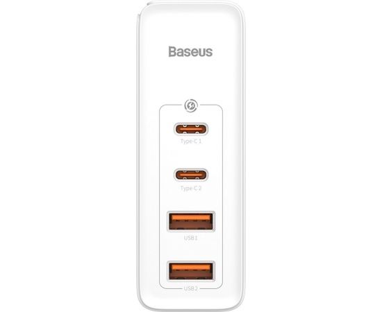 Baseus GaN CCGAN2P-L02 Tīkla Lādētājs 2 x USB / 2 x USB-C / 100W / 5A balts