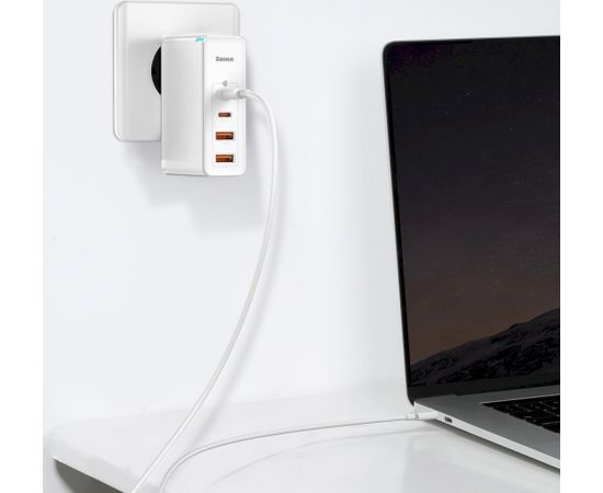 Baseus GaN CCGAN2P-L02 Tīkla Lādētājs 2 x USB / 2 x USB-C / 100W / 5A balts