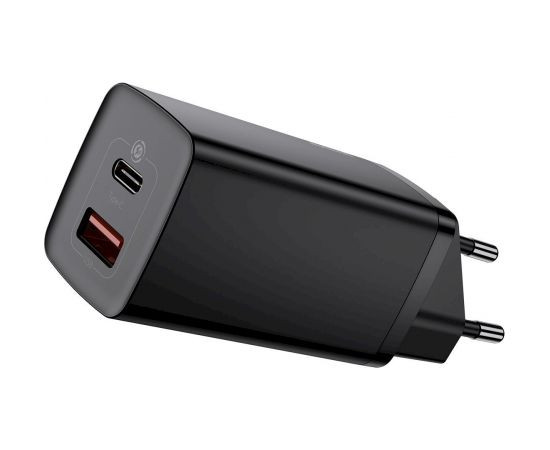 Baseus GaN CCCGAN2L-B01 Сетевое зарядное устройство USB / USB-C / 65W / 5A / Quick Charge 3.0 Черное