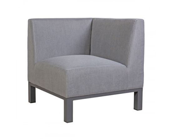 Модульный диван RAINBOW, угол, 74x74xH77см, материал покрытия: олефин, цвет: серый, алюминиевая рама