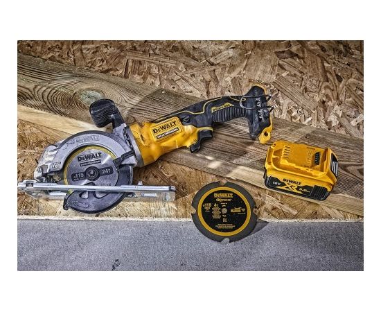 Dewalt DCS571P2-QW Ripzāģis XR Li-Ion 18V, ripas diametrs 115mm, 750W, 4500 apgr./min