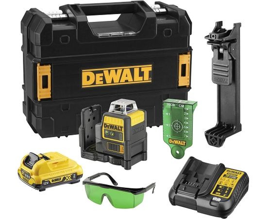 Dewalt DCE080D1GS-QW 18V XR Li-ion pašlīmeņojošs rotējošais lāzera līmeņrādis - zaļš