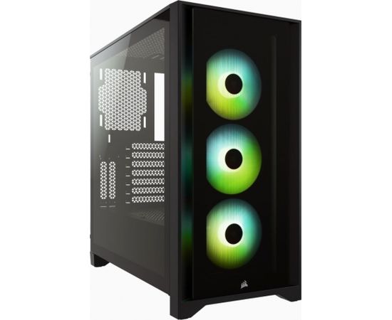 Corsair Tempered Glass Mid-Tower ATX Case iCUE 4000X RGB Side window,  Mid-Tower, Black, Power supply included No, Steel, Tempered Glass, Plastic