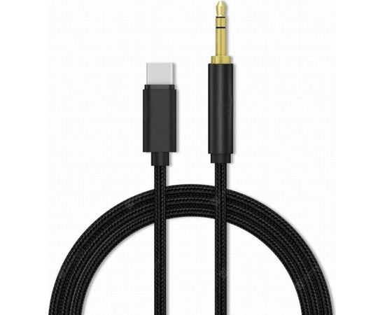 Mocco Textile Premium AUX vads USB-C -> 3.5 mm 1m Melns